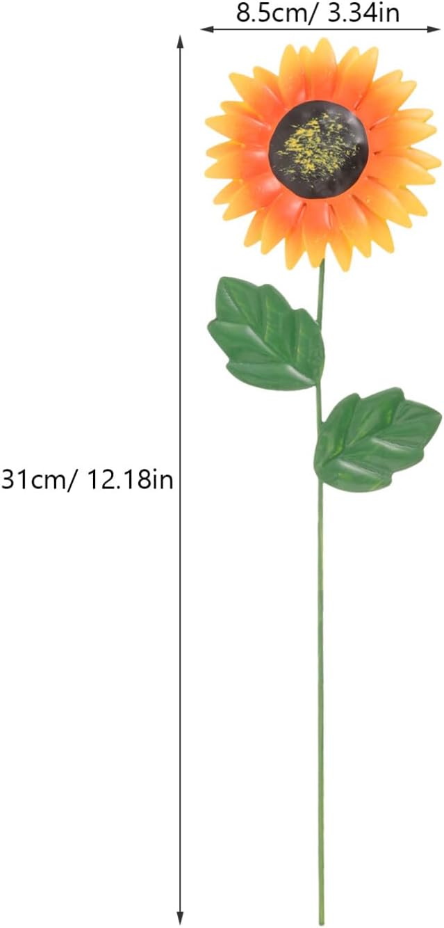 Yardwe Garden Metal Flower Sign Compact Outdoor Decor for Spring Vivid Lawn Garden Stake Attractive Metal Flower Decoration for for