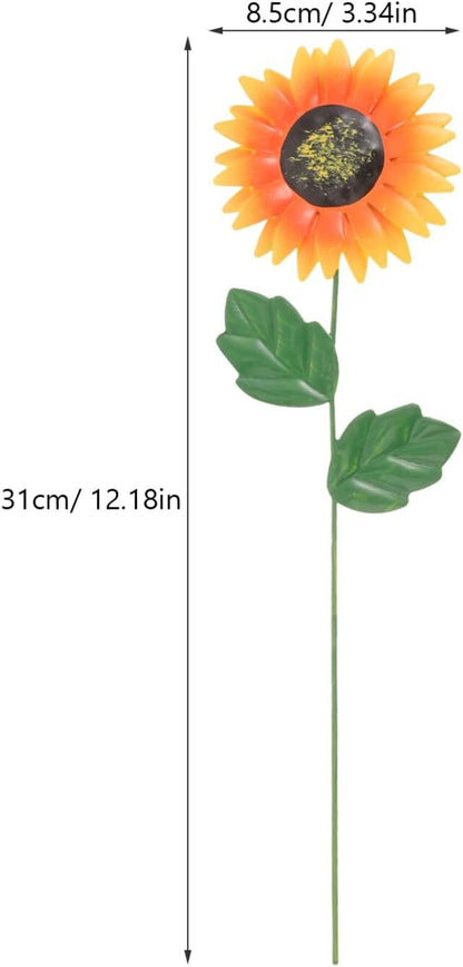 Yardwe Garden Metal Flower Sign Compact Outdoor Decor for Spring Vivid Lawn Garden Stake Attractive Metal Flower Decoration for for