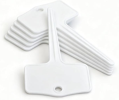 50pcs Plastic Plant T-Type Labels Garden Stake Markers Waterproof Plant Tags for Outdoor (White)
