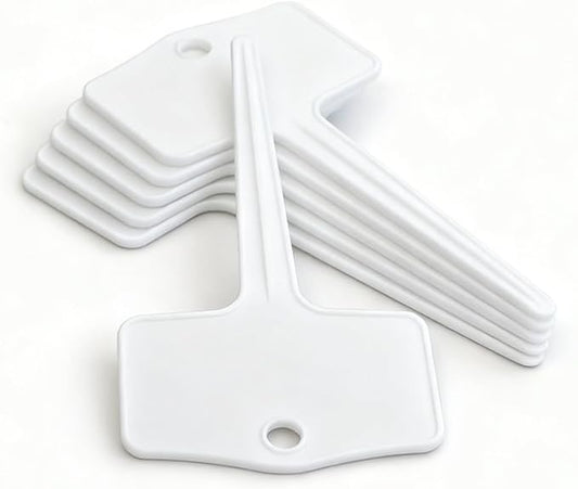 50pcs Plastic Plant T-Type Labels Garden Stake Markers Waterproof Plant Tags for Outdoor (White)