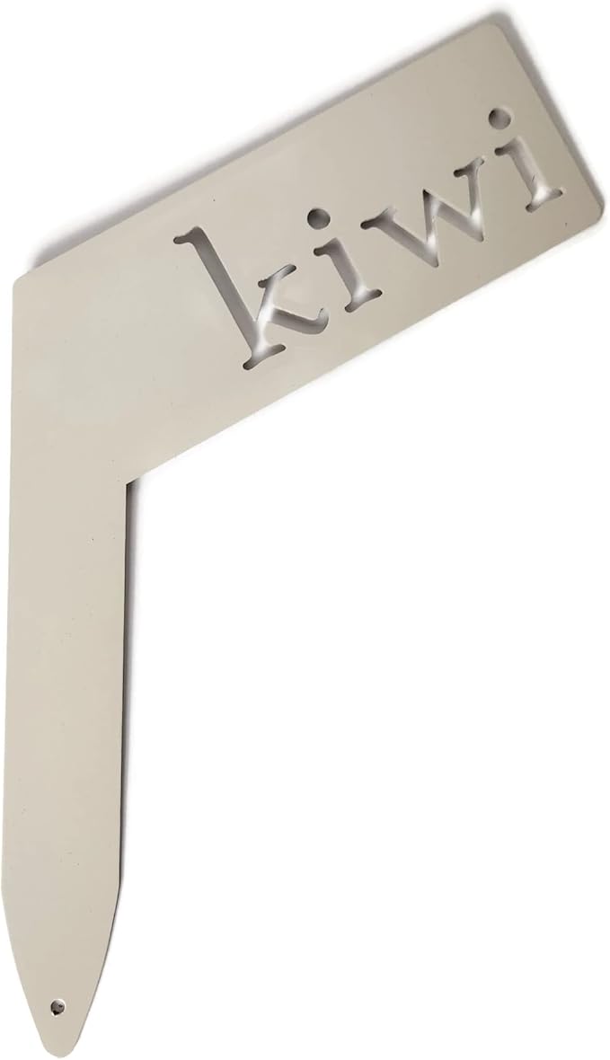 Planter Size Small Metal Garden Plant Vegetable Flower or Herb Markers 13.5 Inches Tall (kiwi, Cream)