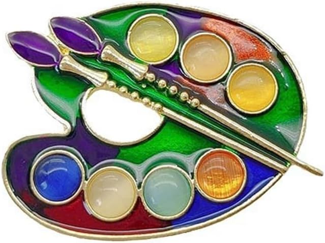 ONLYJUMP Painter Palette Brooch Pin for Women Girls Dainty Colorful Paint Palette Brush Artist Painter Lapel Pin Gift Jewelry Art Teacher Hat Bag Suit Tie Birthday Xmas Badges Painting Lovers Jewelry Gift