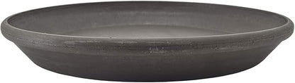 PSW Pot Collection AP35DC 14-inch Plastic/Stone/Wood Composite Plant Saucer Drip Tray – No Drainage Hole (Drillable), Indoor/Outer Water Tray, Dark Charcoal