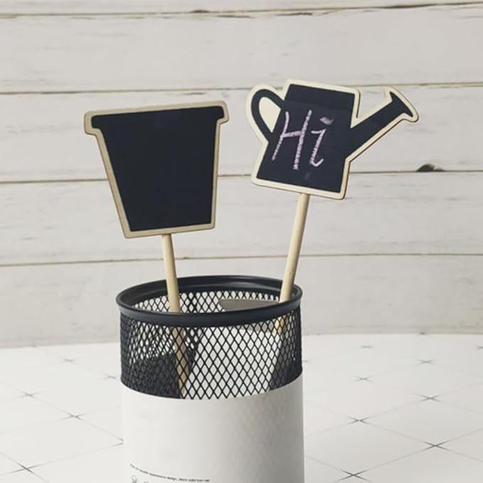 HOMSFOU Mini Chalkboard Sign Set 30pcs Chalkboard Tags for Decor Wedding Party Daily Reminder