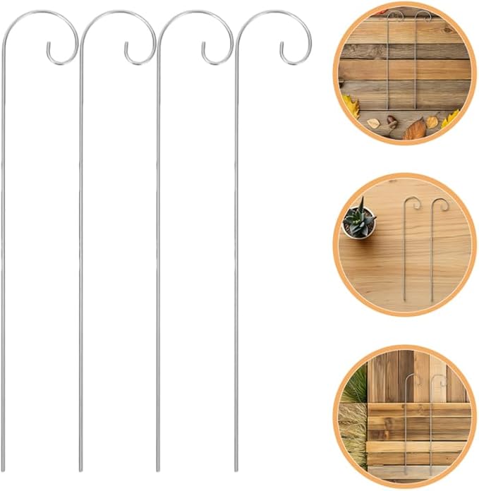 VICASKY 20 Pack Shepherd Hooks for Garden - 8" & 12" Dual Height Set (200mm & 300mm), Metal Plant Hanger Stakes for Outdoor Hanging Baskets, Bird Feeders, Solar Lights, Lanterns & Wedding Decor