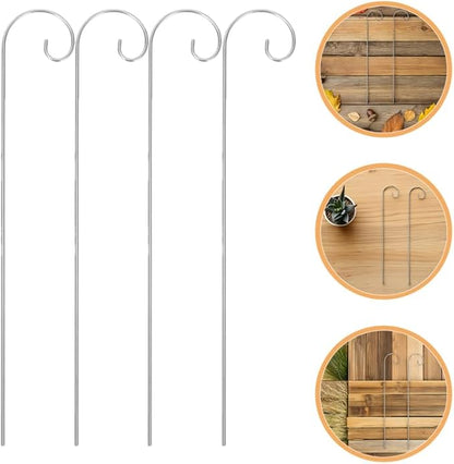 VICASKY 20 Pack Shepherd Hooks for Garden - 8" & 12" Dual Height Set (200mm & 300mm), Metal Plant Hanger Stakes for Outdoor Hanging Baskets, Bird Feeders, Solar Lights, Lanterns & Wedding Decor