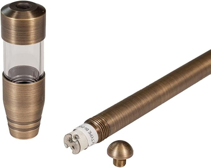 G2 12V Brass Mini Path Light (15" Tall) with 3W 2700K Warm White G4 LED Bulb for Low Voltage Landscape Lighting on Outdoor Pathway, Walkway, Garden, Driveway or Patio