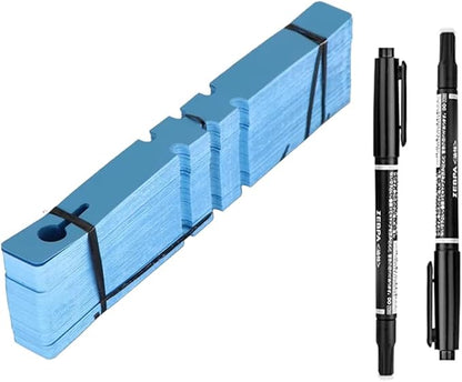 200Pcs Blue Plant Labels Plant Tags Wrap Around Hanging Tags Adjustable Outdoor Nursery Garden Labels Sun-Proof Reusable Tree Markers with 2pcs Waterproof Permanent Marker Pen (200pcs Blue)