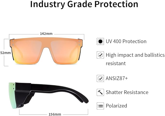 Polarized Sunglasses for Men Women Impact Resistance Z87.1safety UV400 Protection light weight for Workers