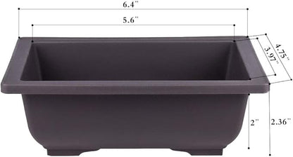 MUZHI 12PACK RetroStyle Plastic Bonsai Training Pots Balcony Indoor Rectangle Square Flower Pots 6"