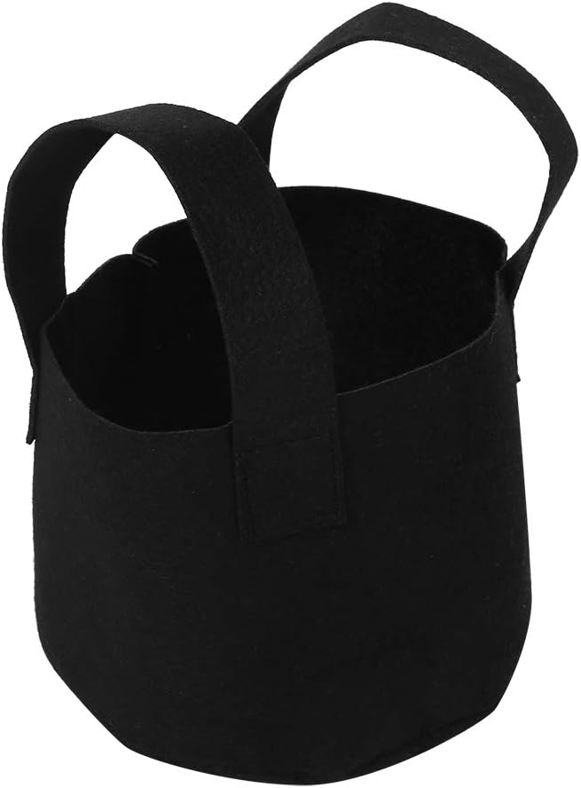 Black Felt Plants Growing Bag, Plant Grow Bags Garden Bag to Grow Vegetables, Vegetable Potato Planter Containers Flower Aeration Planting Pot Container for Planting Potatoes (1 Gallon (14 x 18cm))