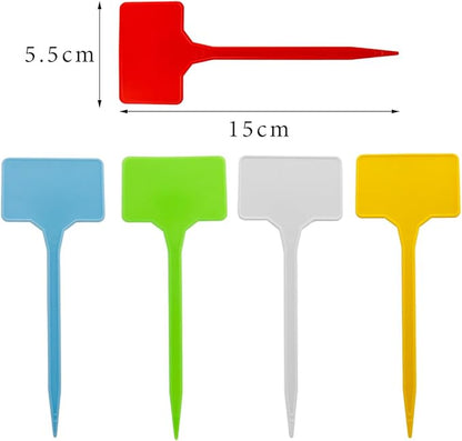 50 Pcs T-Type Plant Labels, Garden Labels Outdoor Waterproof Plastic Plant for Seedings Flower Vegetable, 5.5 * 15cm