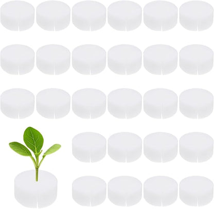 30-Pack Hydroponics Sponges, 2.36 Inch Growing Media Cylindrical Sponges for Planting Gardening Tool/Grow Seedlings/Home Vegetable Flower, Soilless Cultivation Seedling [White]