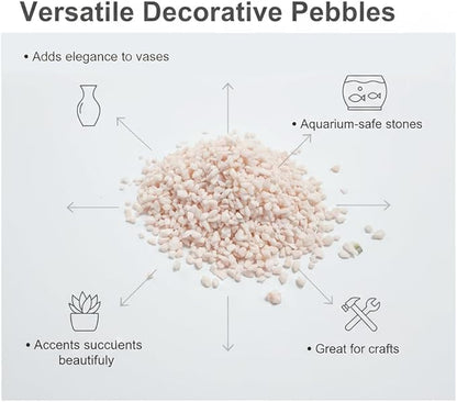 HappyFiller 2-5mm Light Pink Pea Gravel,Fairy Garden Mini Rocks,Terrarium Decor Pebble Stones,Succulent Caucts Planter Topper Dressing,Indoor Plants Granules,Aquarium Fish Tank,0.88 LB