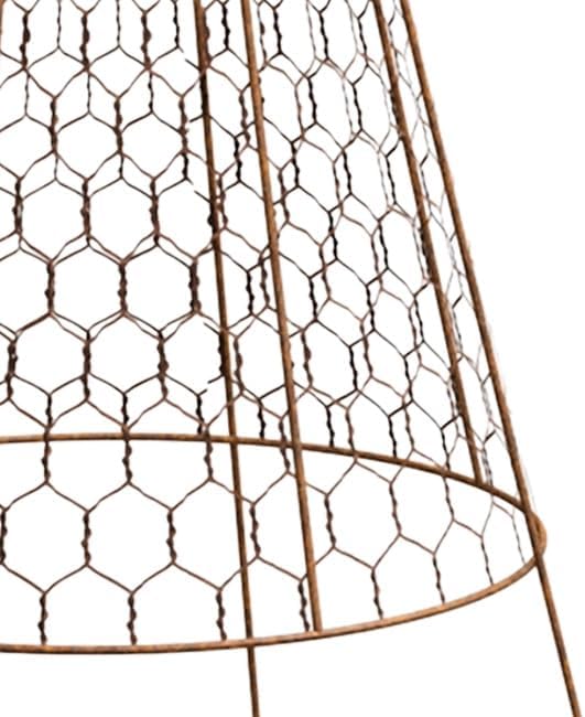 Panacea Rustic Wire Garden Cloches, Set of 6 – 20" H x 12" Dia Plant Protectors – Metal Chicken Wire Dome with 4-Leg Base – Durable Outdoor Garden Cloches for Shrubs, Flowers & Vegetables