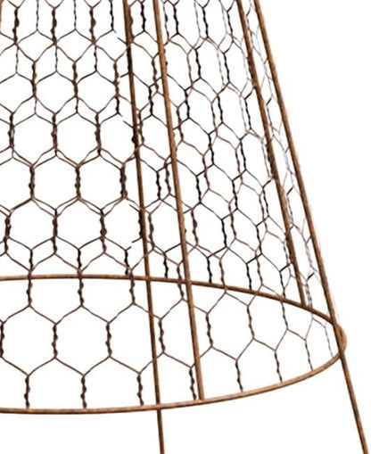 Panacea Rustic Wire Garden Cloches, Set of 6 – 20" H x 12" Dia Plant Protectors – Metal Chicken Wire Dome with 4-Leg Base – Durable Outdoor Garden Cloches for Shrubs, Flowers & Vegetables