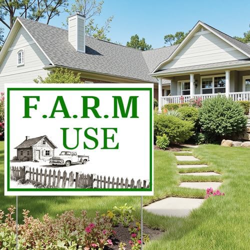 Farm Use Yard Sign With Stake Stand Plastic Signage Double Sided Sign Funny Garden Decor 9 x 12 Inches Sturdy Rust Free Weatherproof Outdoor Use