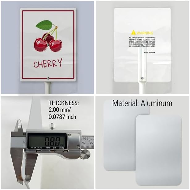 Cherry Marker Yard Sign with Stakes 8in×12in, Aluminum Garden Signs, Garden Plant Markers Garden Potted Plants Labels for Vegetable Flowers Funny Garden Stakes Decorations