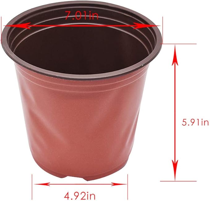 7" Seedling Pots Plastic Plant Containers Suit for Seeds Germination, Succulents Planting, Seeds Starting - 100 Pcs