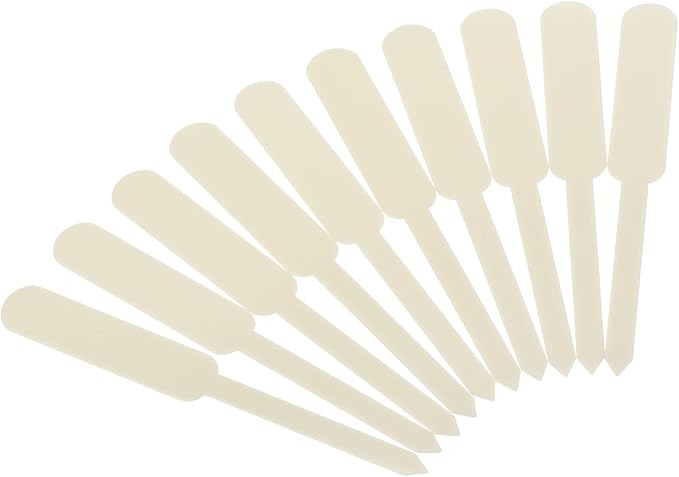 PATIKIL Plant Labels, 100Pcs PP Rectangle Marker Tags for Outdoor Indoor Garden, Beige