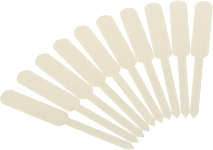PATIKIL Plant Labels, 100Pcs PP Rectangle Marker Tags for Outdoor Indoor Garden, Beige
