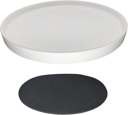 Ceramic Plant Saucer Pot Tray 12 Inch, Planter Saucers 4 5 6 7 8 9 10 11 12 Inch for Indoors Outdoor, Durable Sturdy Flower Drainage Tray for Glazed Pots Base (12.5 Inch-White)