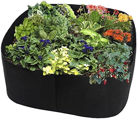 Planting Grow Bag,Felt Fabric Raised Planting Bed,Raised Garden Bed Planter Breathable Planting Container Rectangle Growing Pot