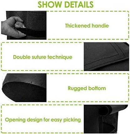 2 Pack 10 Gallon Potato Grow Bags, Planter Bag Heavy Duty, Thickened Growing Bags Garden Vegetable Planter with Handles & Large Harvest Window