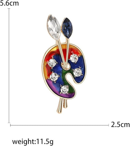 ONLYJUMP Painter Palette Brooch Pin for Women Girls Dainty Colorful Paint Palette Brush Artist Painter Lapel Pin Gift Jewelry Art Teacher Hat Bag Suit Tie Birthday Xmas Badges Painting Lovers Jewelry Gift
