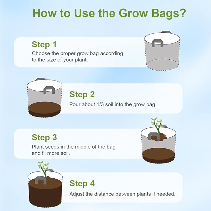 5 Gallon Grow Bags 16 Pack Multicolor Fabric Plant Pots with Handles Nonwoven Potato Grow Bags Plant Growing Containers Bag for Garden Fruit Vegetable Flower(Orange+Blue+Yellow+Green)