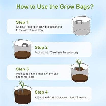 5 Gallon Grow Bags 16 Pack Multicolor Fabric Plant Pots with Handles Nonwoven Potato Grow Bags Plant Growing Containers Bag for Garden Fruit Vegetable Flower(Orange+Blue+Yellow+Green)