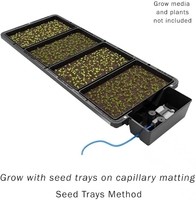 AutoPot Tray2Grow System - Standard Tray2Grow with 25 Gal FlexiTank - Self-Watering, Gravity-Fed Hydroponic Indoor System, Black