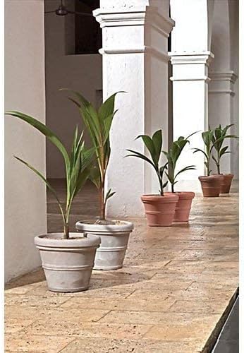 Crescent Garden Brunello Small Classic Planter, Indoor/Outdoor Weather-Safe Round Plant Pot, Small Resin Houseplant Pot - 12'' W (Concrete-Color)
