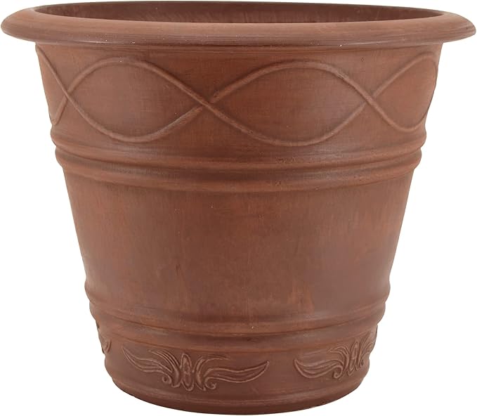 PSW ME36TC Western Weave Planter, 14 by 11.5-Inch, Terra Cotta Color