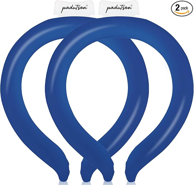 2PCS Neck CoolingTube, Reusable Ice Coolers Wearable Body CoolingProducts, Neck Coolers for HotWeather (Navy Blue)