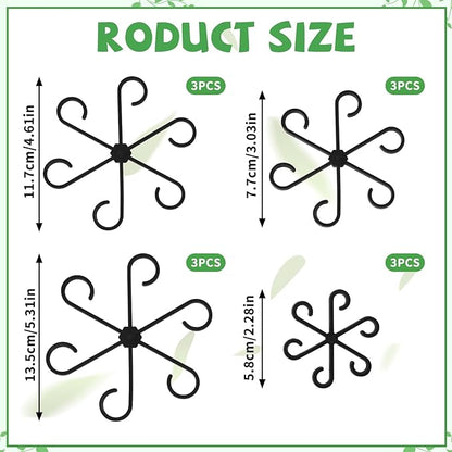 Augshy 12 Pcs Plant Stem Holders, Plastic Invisible Plant Support Stakes Indoor Reusable Climbing Houseplant Stem Supports Hook Growth Accessories for Indoor Home Garden