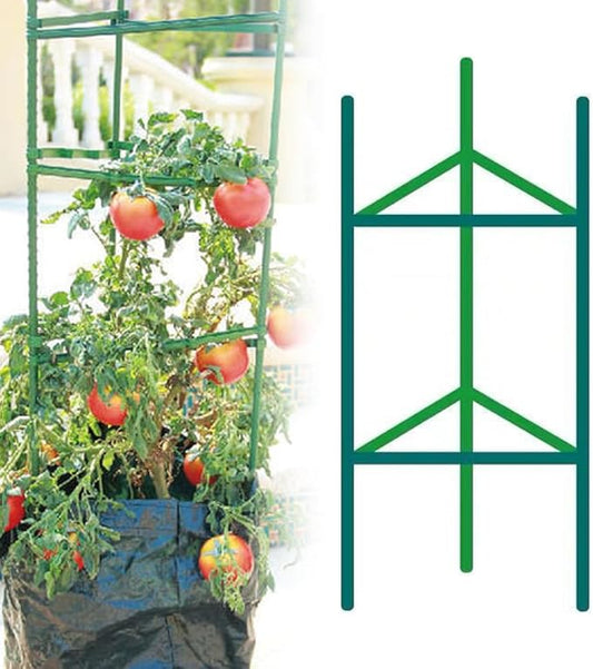 Adjustable Modular Plant Support Frame, 2026 New Garden Raised Bed Planter Heavy Duty Steel Tomato Trellis Kit, Upgrade Plant Support Tower Stakes Provides Support for Climbing Plants (2, Green)