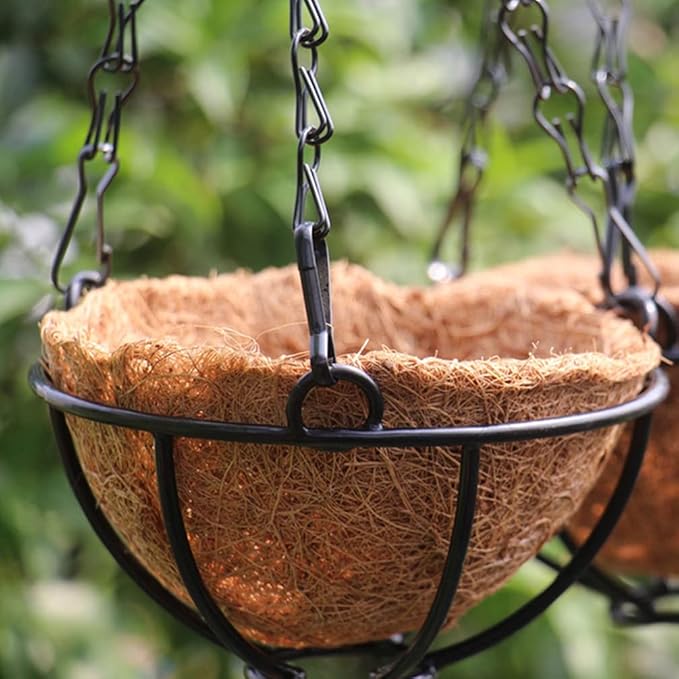 Cabilock 1set Coconut Fiber Flowerpot Liners Hanging Planter Inserts for Home Gardening Balcony Decor Wedding Arrangements Light Brown