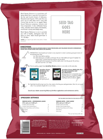 Jonathan Green (10393) Black Beauty Delmarva Grass Seed Mix (Made for Maryland, Delaware, Virginia) - Cool Season Lawn Seed (50 lb.)