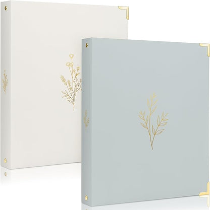 Aesthetic 3 Ring Binder Set of 2 - Sturdy 1 Inch Binder Fits Letter Sized Paper - A Cute Holder for Women or Men with Pocket Easily Organizes Your Paperwork for School, Office or Work