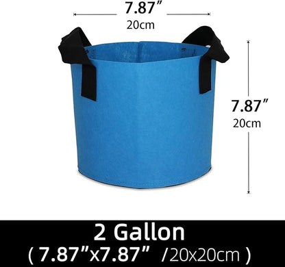 Grow Bags,Growing Pot Bags Garden Grow Bag Indoor Outdoor Fabric Aeration Plant Pot Container Flower Vegetable Pouch (Sky Blue,2 Gallon)