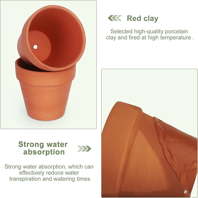 3 inch Plant Nursery pots Number of Items in a 20 Pack, with Drain, Succulent Seedling Planter, use with Indoor, windowsill, Terra Cotta red Flower pots Wedding Decoration Best Gift for Aunts