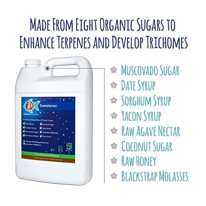 FOOP Sweetener Pump Bundle: Organic Terpene Enhancer for Plants | Creates an Explosion of Trichomes | Contains 8 Organic Sugars | Works with All Growing Media and Nutrient Lines (1 Gallon + Pump)