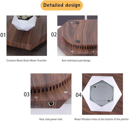 MOOCCI Floating Plant Pot Magnetic Levitating Plant Pot for Succulents, Air Bonsai and Fake Flowers and Plants, Unique Decor for Home, Office and Desk, Father's Day (Brown)