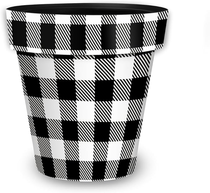 Briarwood Lane Black and White Buffalo Check Small Planter
