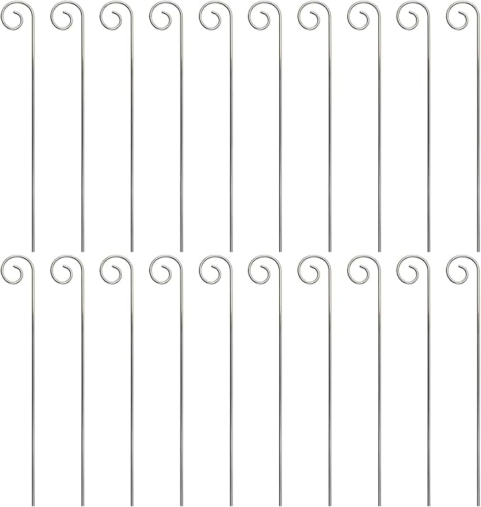20 Pcs 20cm Stainless Steel Plant Label Hooks Garden Markers Stake Plant Label Holder Hanger Garden Plant Sign Stake Rustproof Deformed Sign Hanging Rods for Flower Planter, Plant Labels