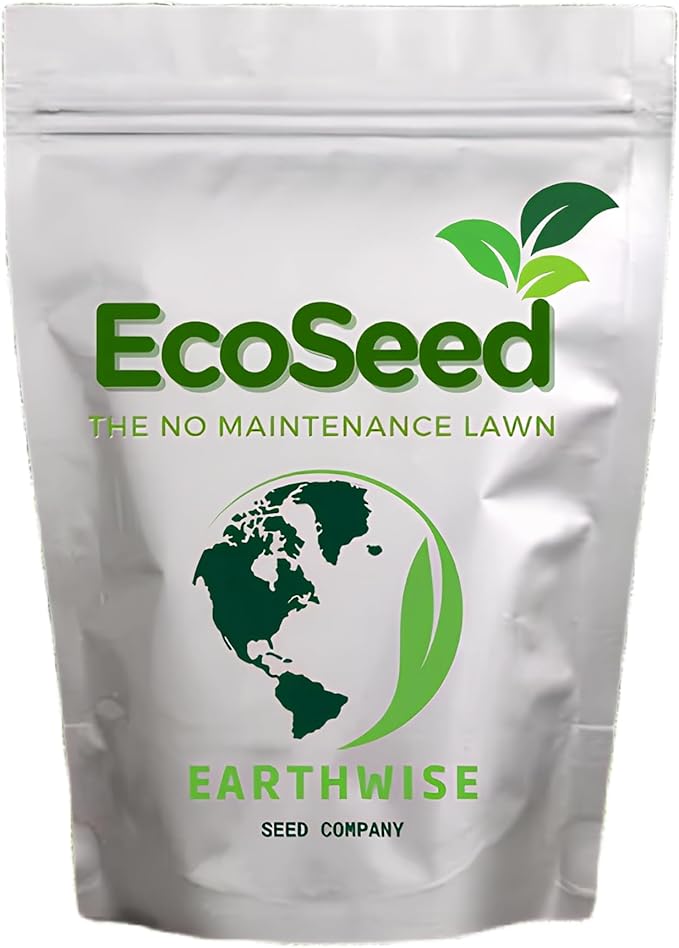 Earthwise EcoSeed Grass Seed – No Mow, Low Maintenance Lawn Seed Mix, Fine Fescue Blend, Drought Tolerant, Shade Tolerant, Organic, Chemical-Free – Covers Up to 1,000 sq ft, 5 lb