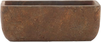 Classic Home and Garden Dakota Rectangular Planter Box w/Drain Plug - Small Succulent Pots for Window Sills & More - Shallow Trough Planter for Indoor Outdoor Use (8” Rust Brown)