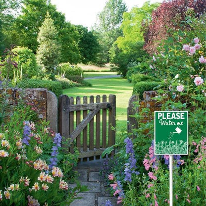 FemiaD Please Water Me Yard Sign with Stake Funny Garden Decor 7x8.8inch Sturdy Aluminum Rustproof Outdoor Lawn Decor for Garden Front Door Outdoor Use Easy to Install