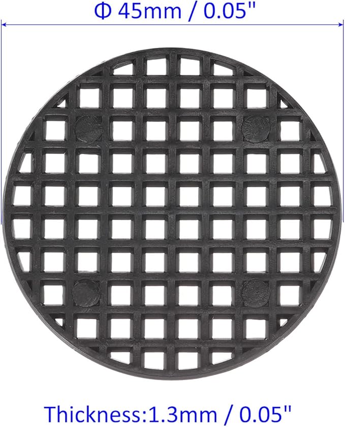 50 Pack Plant Pot Hole Mesh Pads - Round Rigid Bonsai Flowerpot Drainage Grid Screen Apply to Outdoor/Garden (4.5cm/1.8 Inch, Black)